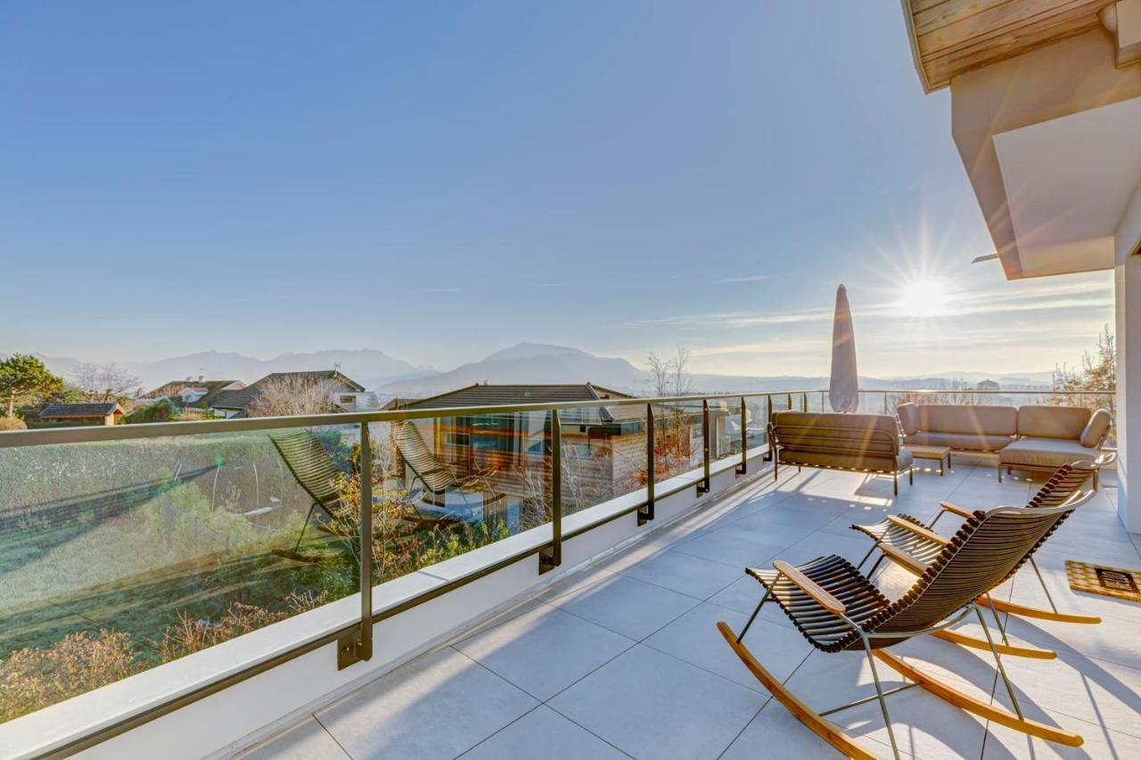 Serenity - 3 Bedroom Top Floor Apartment Parking & Lake View Terrace Annecy Dış mekan fotoğraf